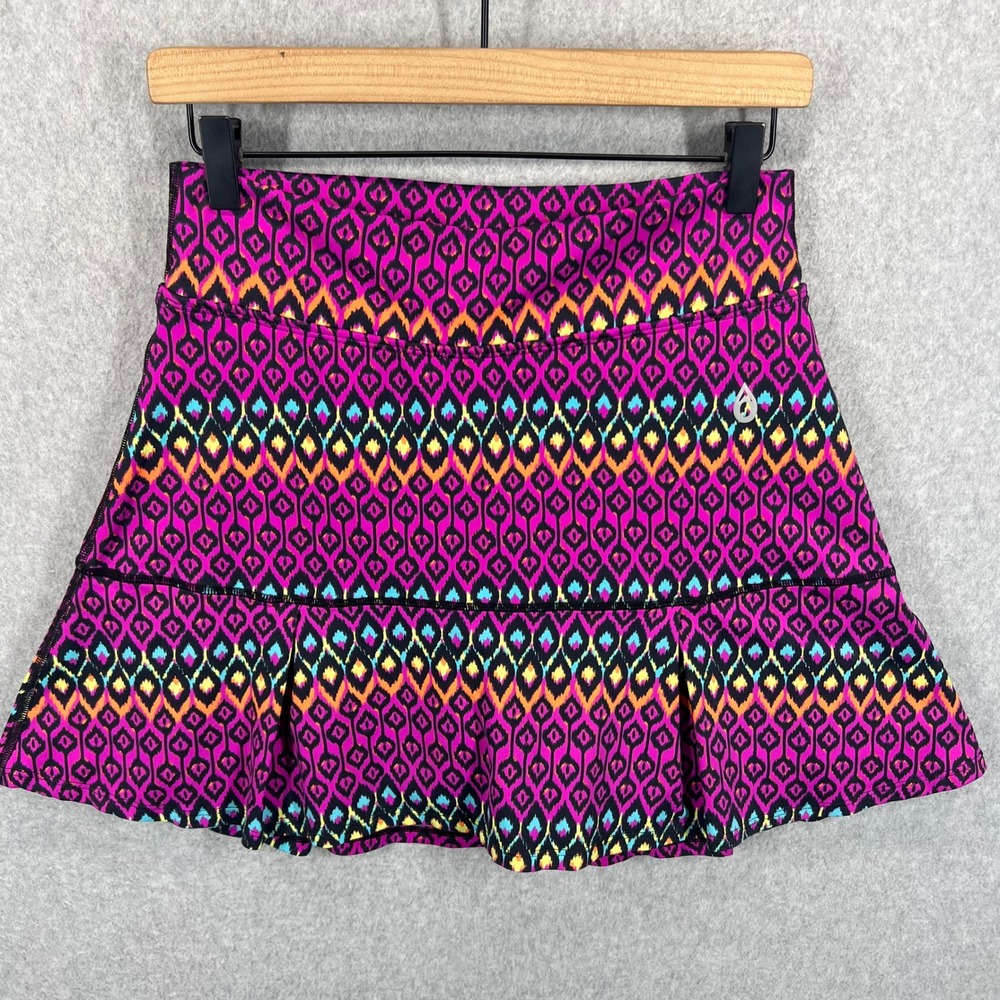 Dona Jo Skort Women Size‎ 2 Pink Geometric Print Running Tennis Athletic EUC